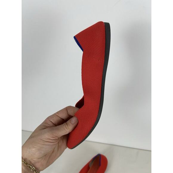 Rothy's The Point Chili Ballet Flats Womens Size Red 8W Pointed Toe Slip On - Picture 4 of 10